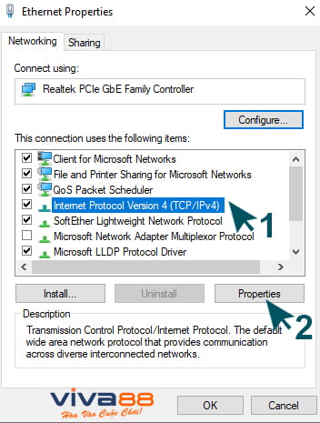 Cách đổi DNS trên Window bước 4